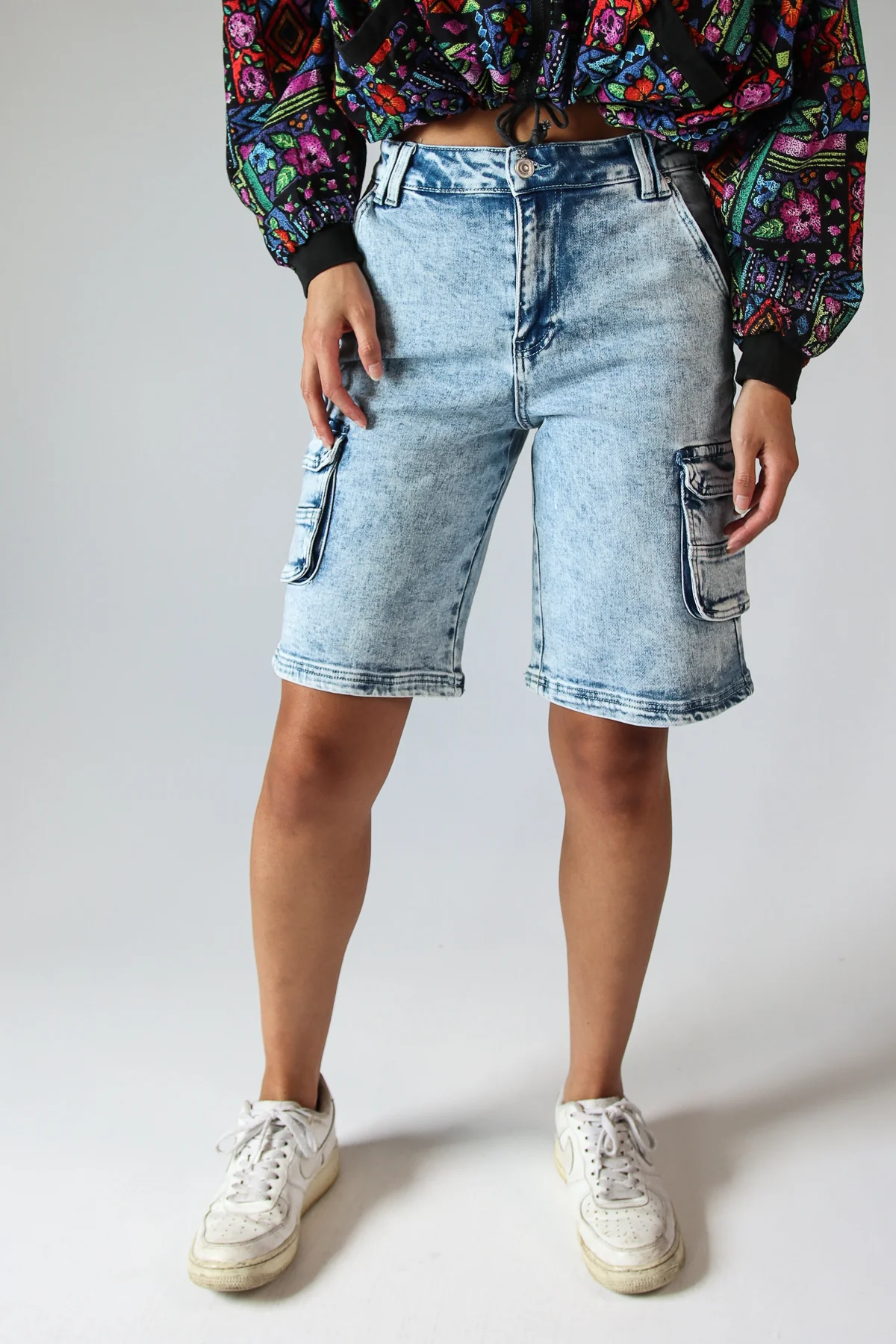 Acid Wash Cargo Jorts - Image 7