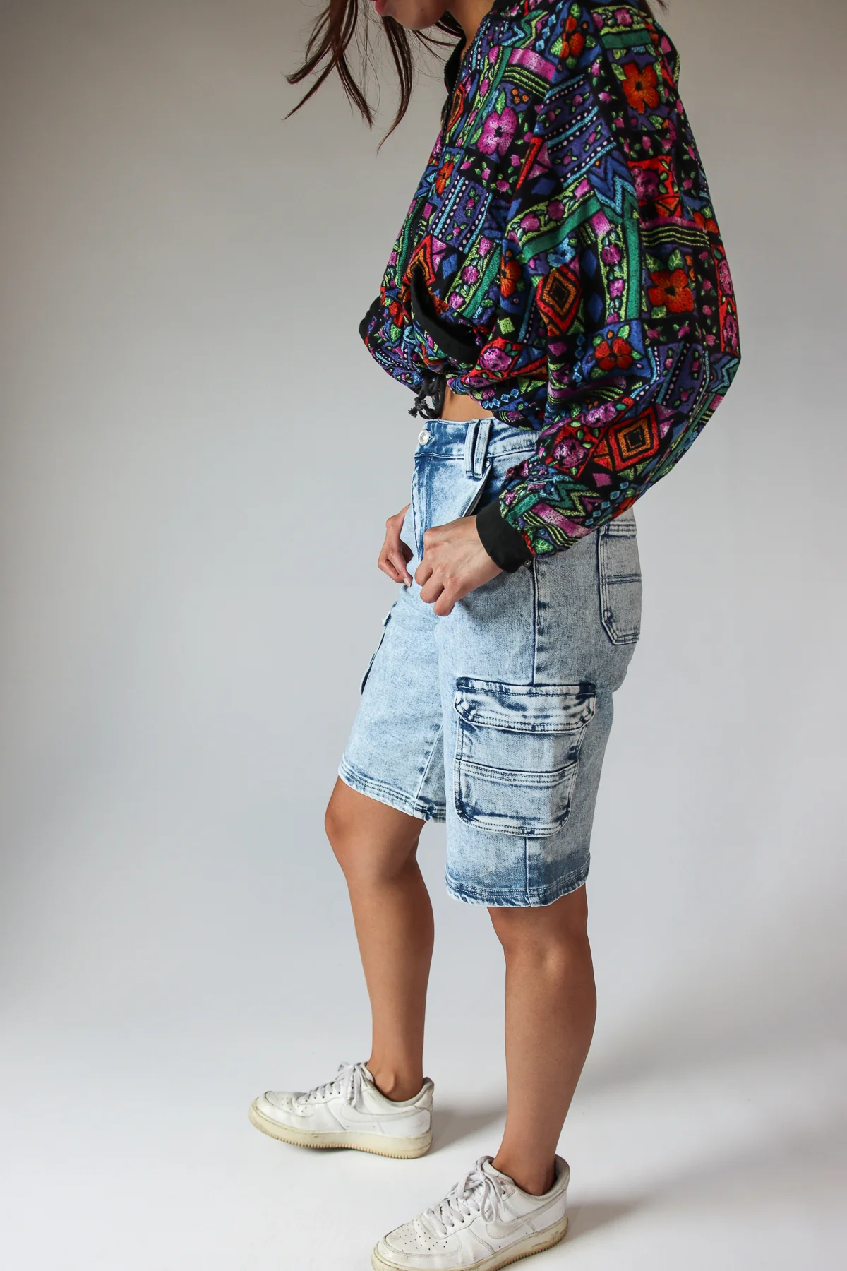 Acid Wash Cargo Jorts - Image 8