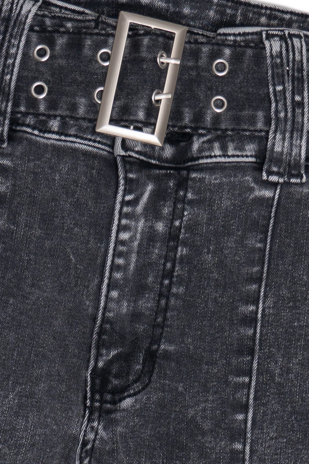 Belted Flare Grunge Wash Jeans - Image 18