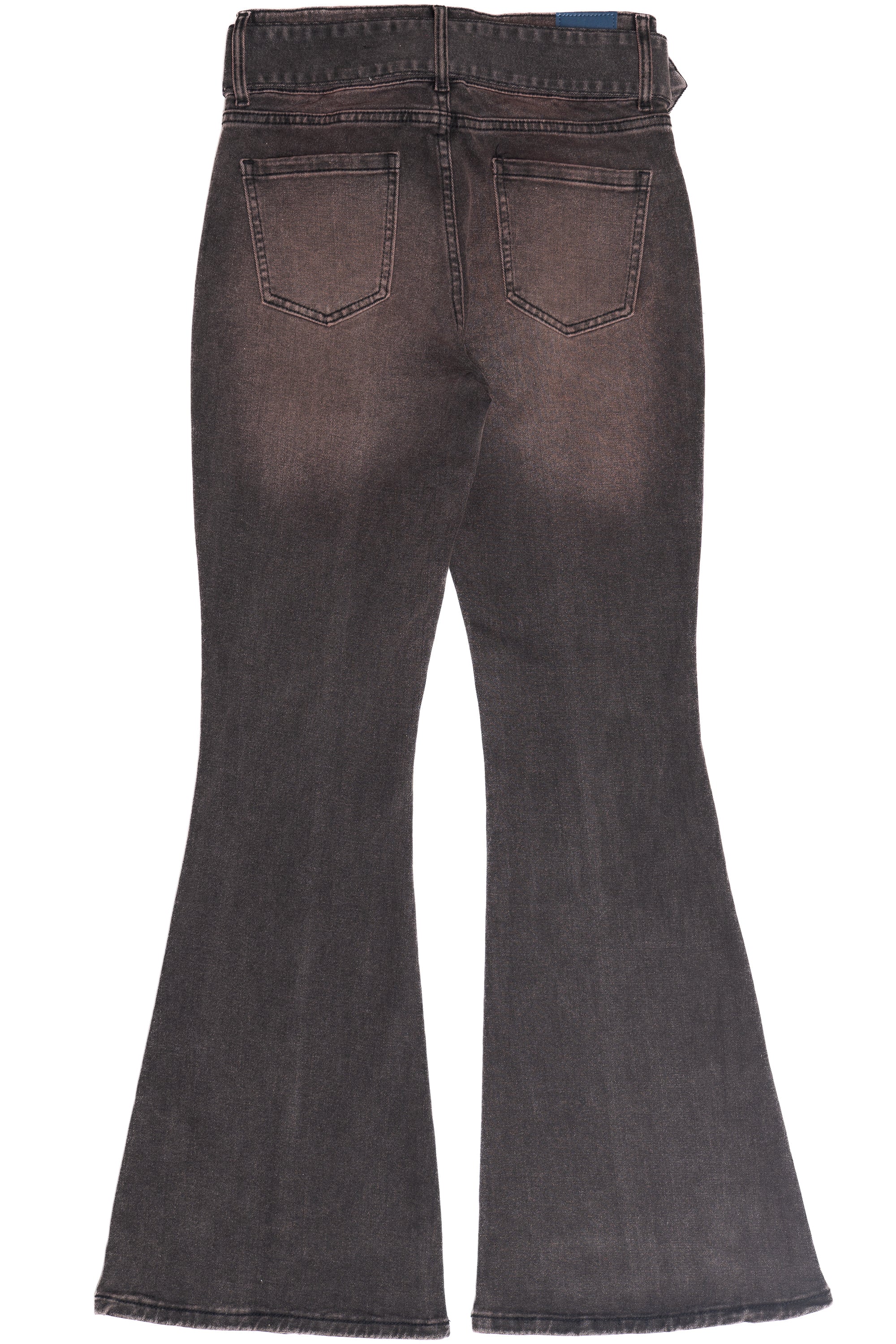 Belted Flare Grunge Wash Jeans - Image 23