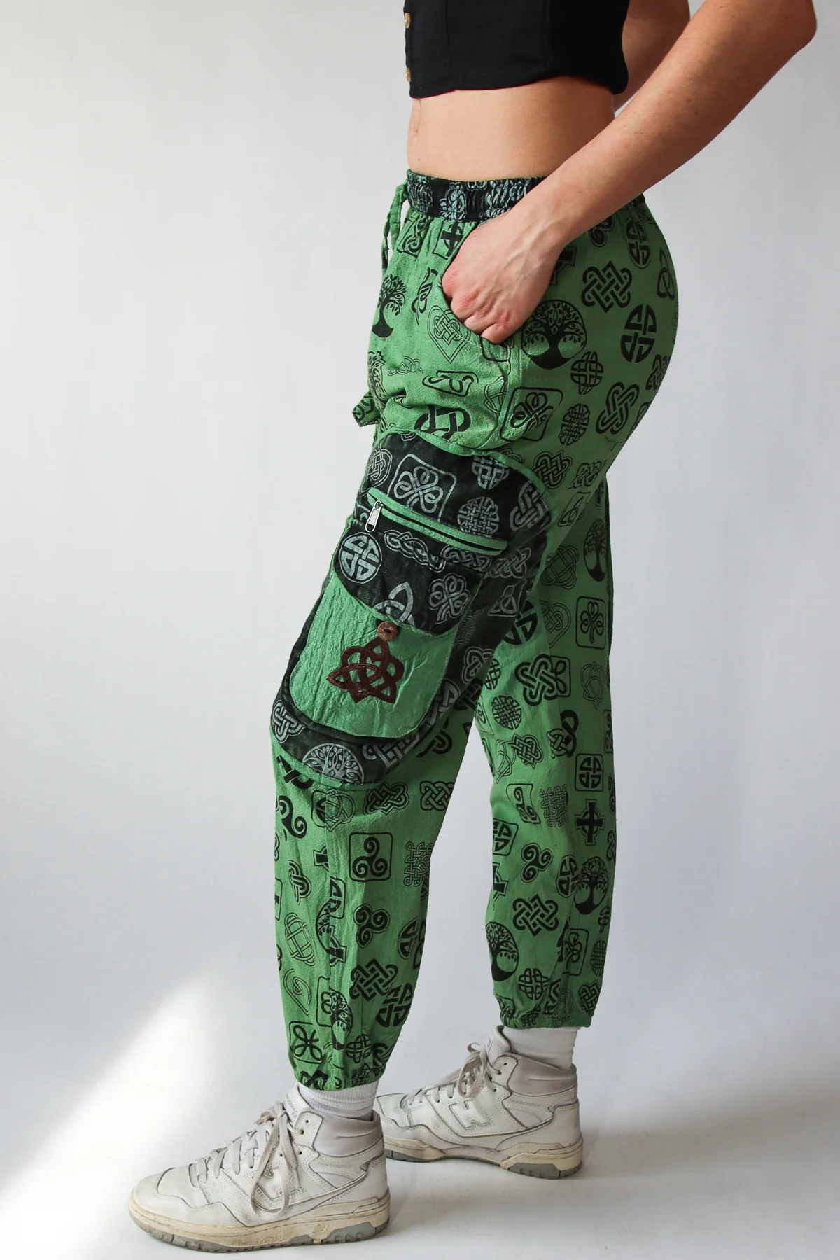 Celtic Symbols Patchwork Cargo Pants - Image 3
