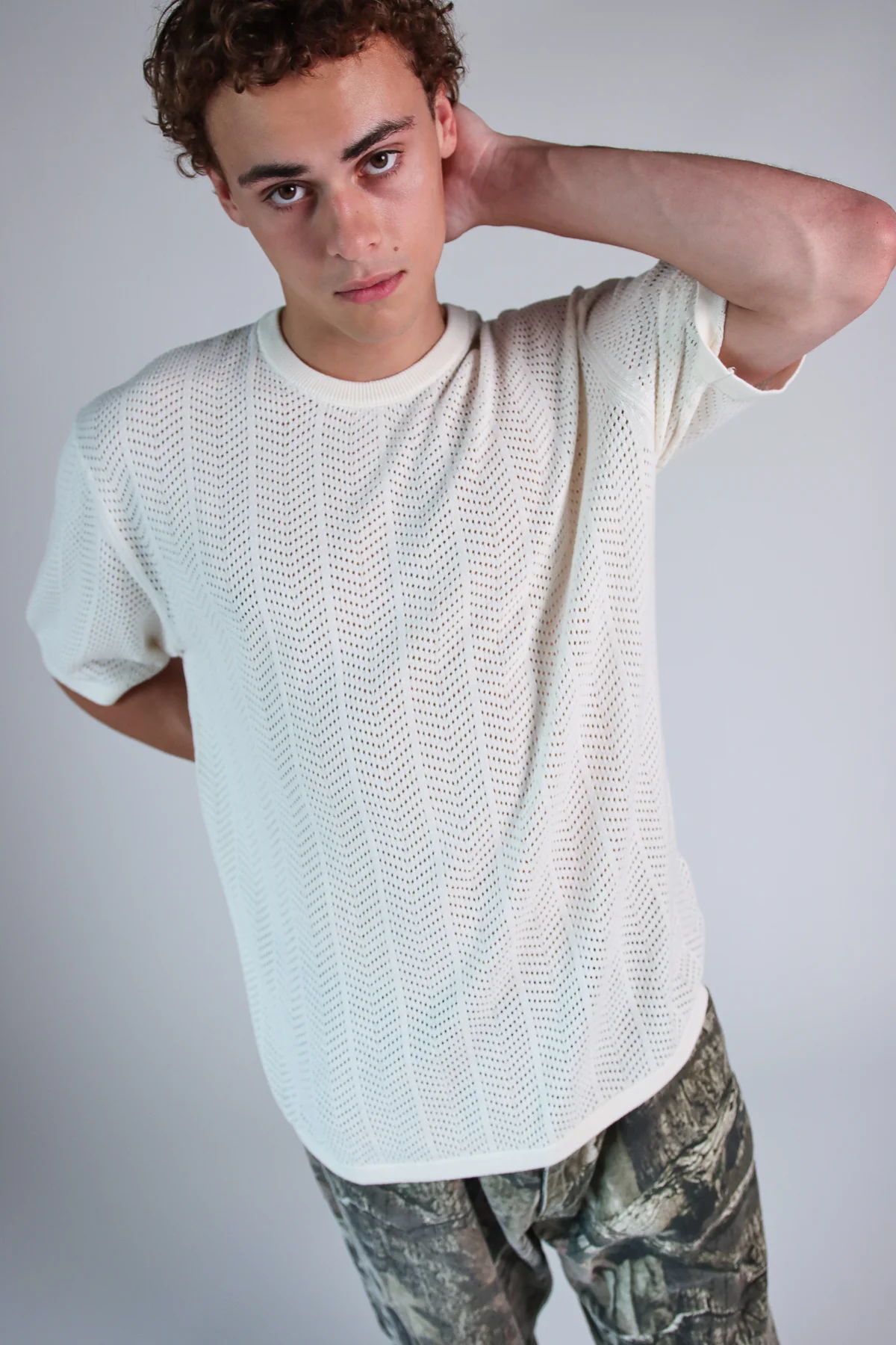 Chevron Open Weave Tee - Image 5