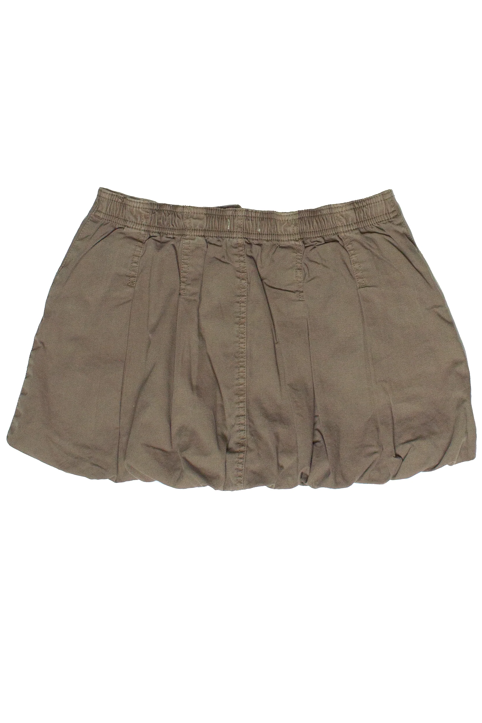 Cotton Twill Bubble Hem Mini Skirt - Image 7