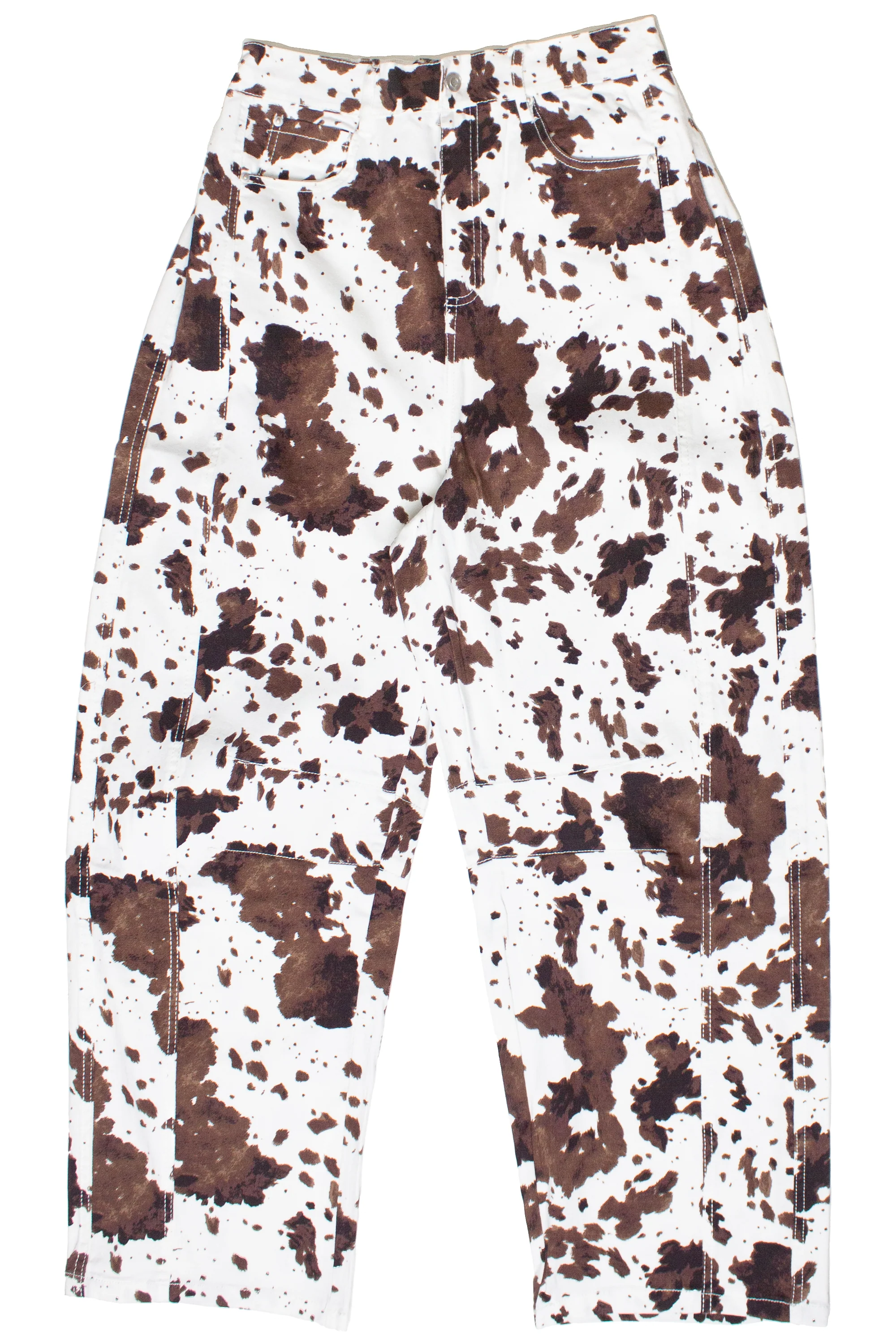 Cow Print Barrel Leg Jeans - Image 4