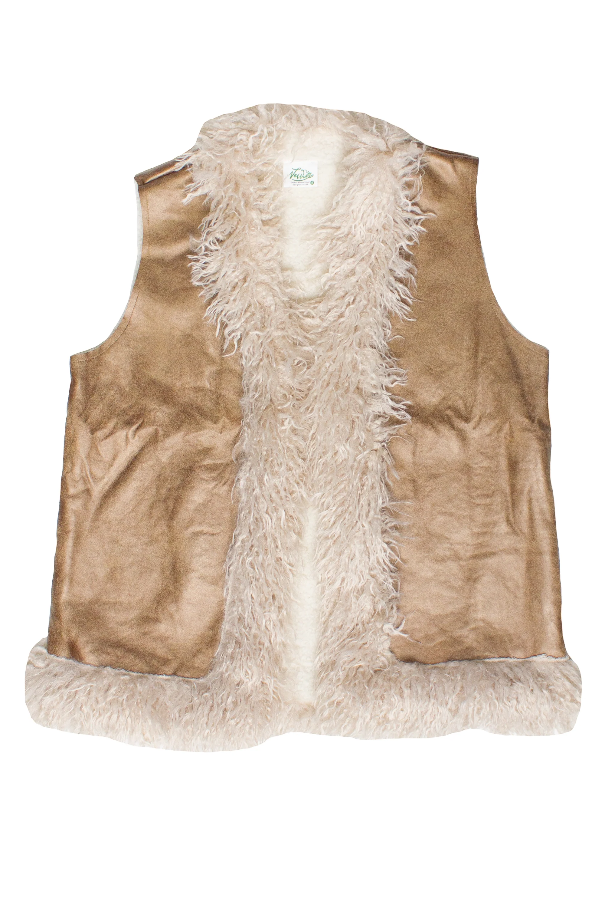 Faux Suede & Faux Fur Trim Vest - Image 5