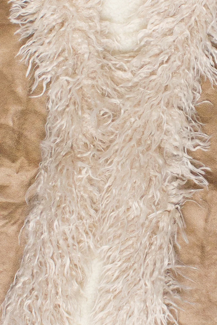 Faux Suede & Faux Fur Trim Vest - Image 6