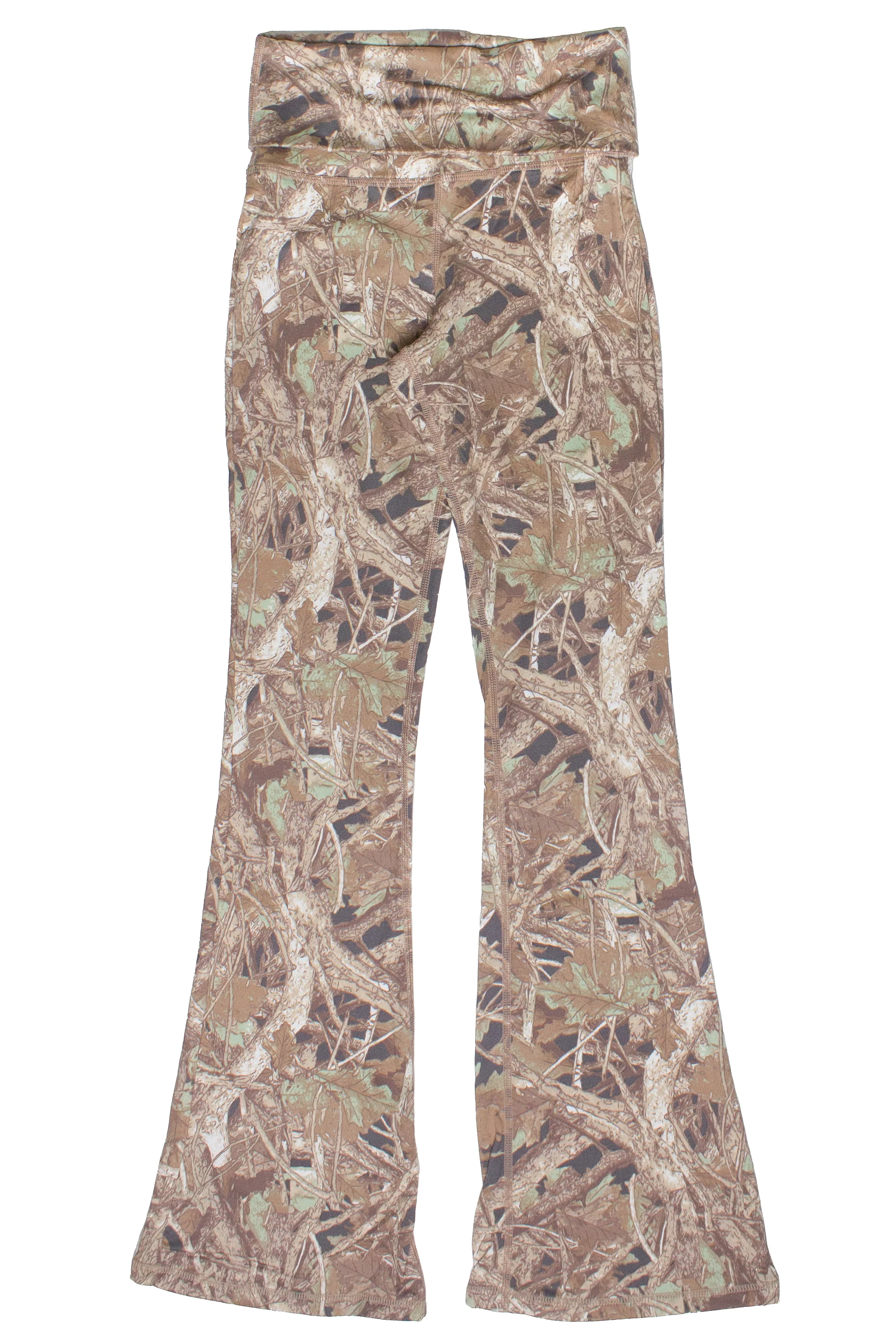 Fleece Lined Woodland Camo Flare Pants - Image 3