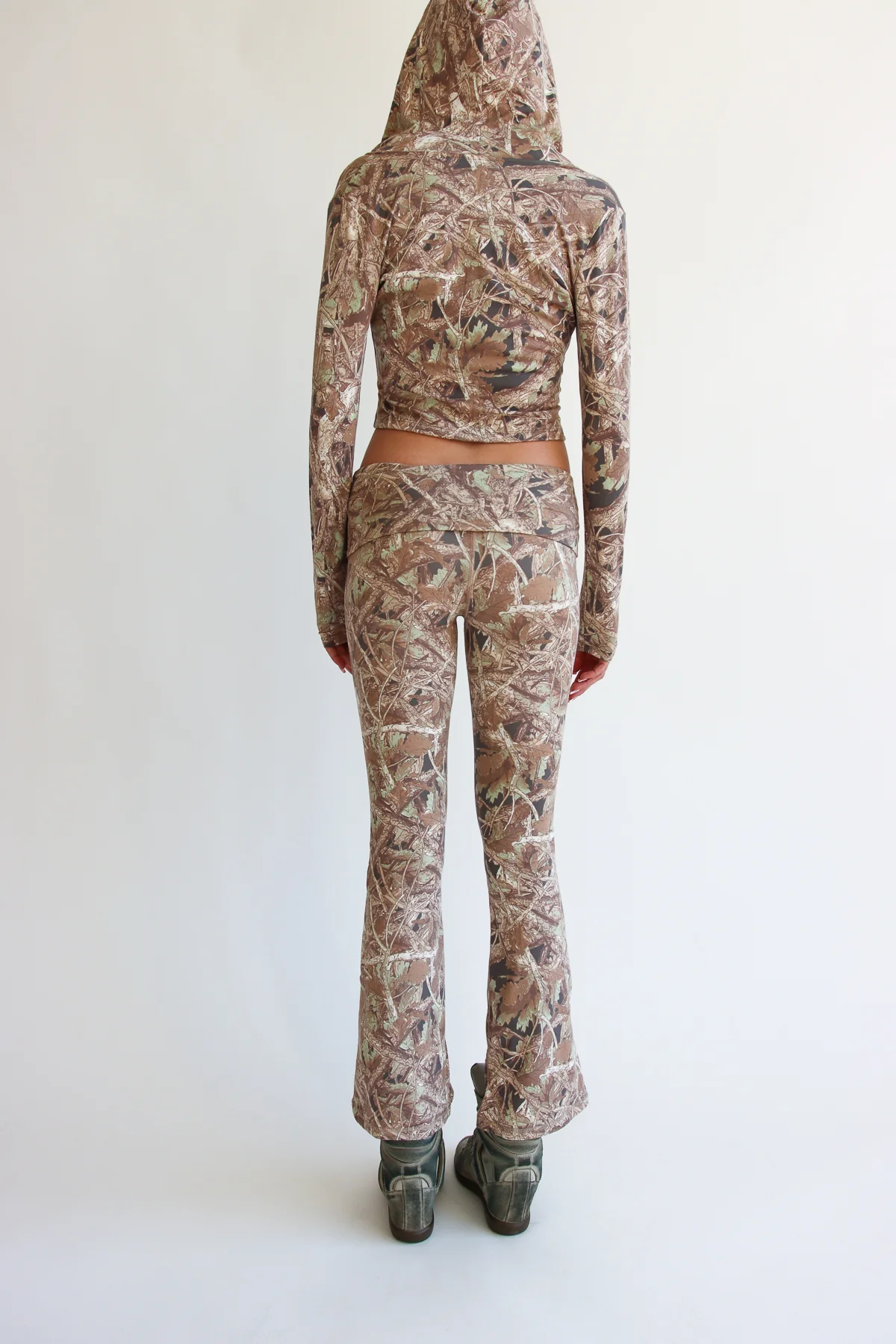 Fleece Lined Woodland Camo Flare Pants - Image 5