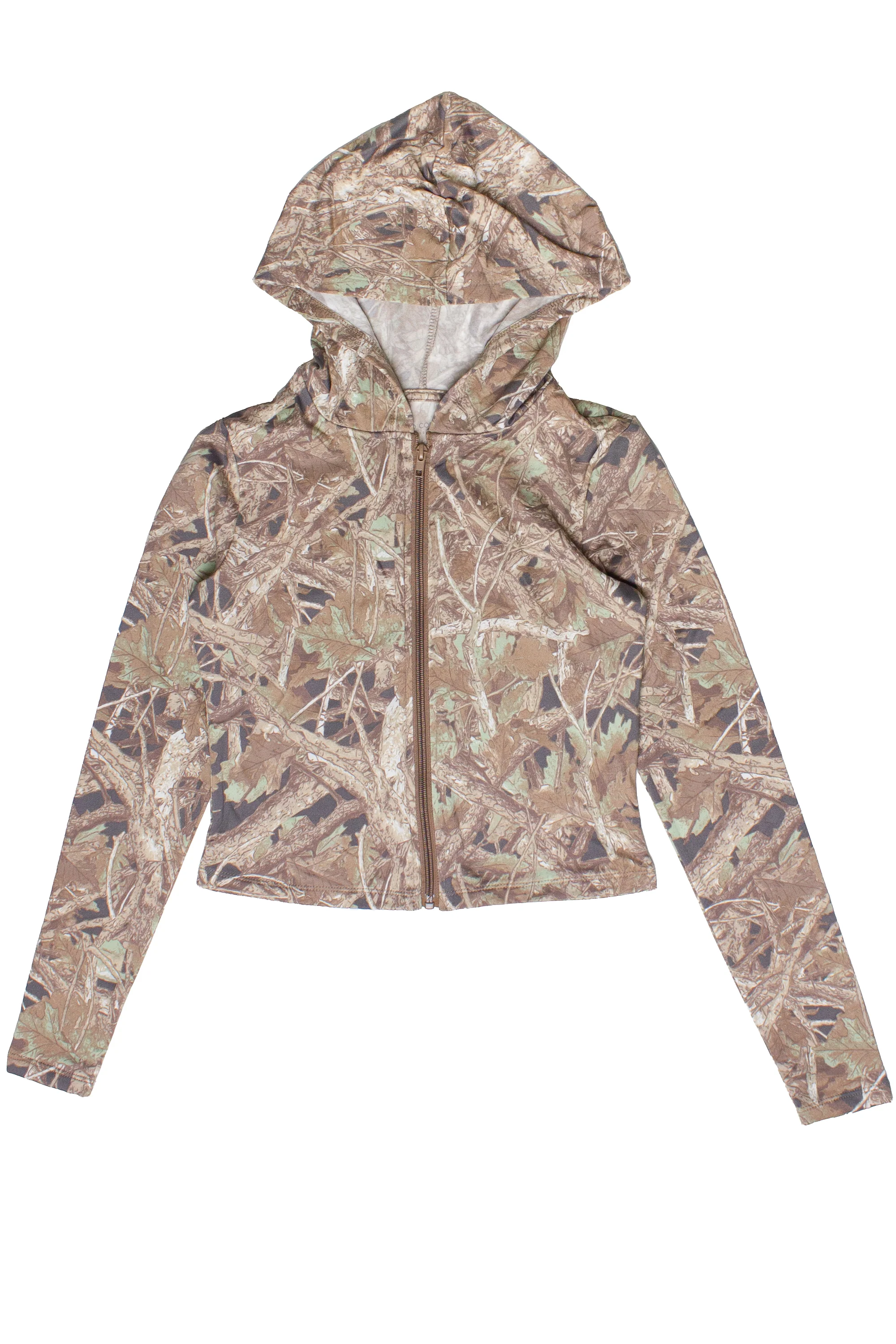 Fleece Lined Woodland Camo Zip Up Hoodie - Image 6