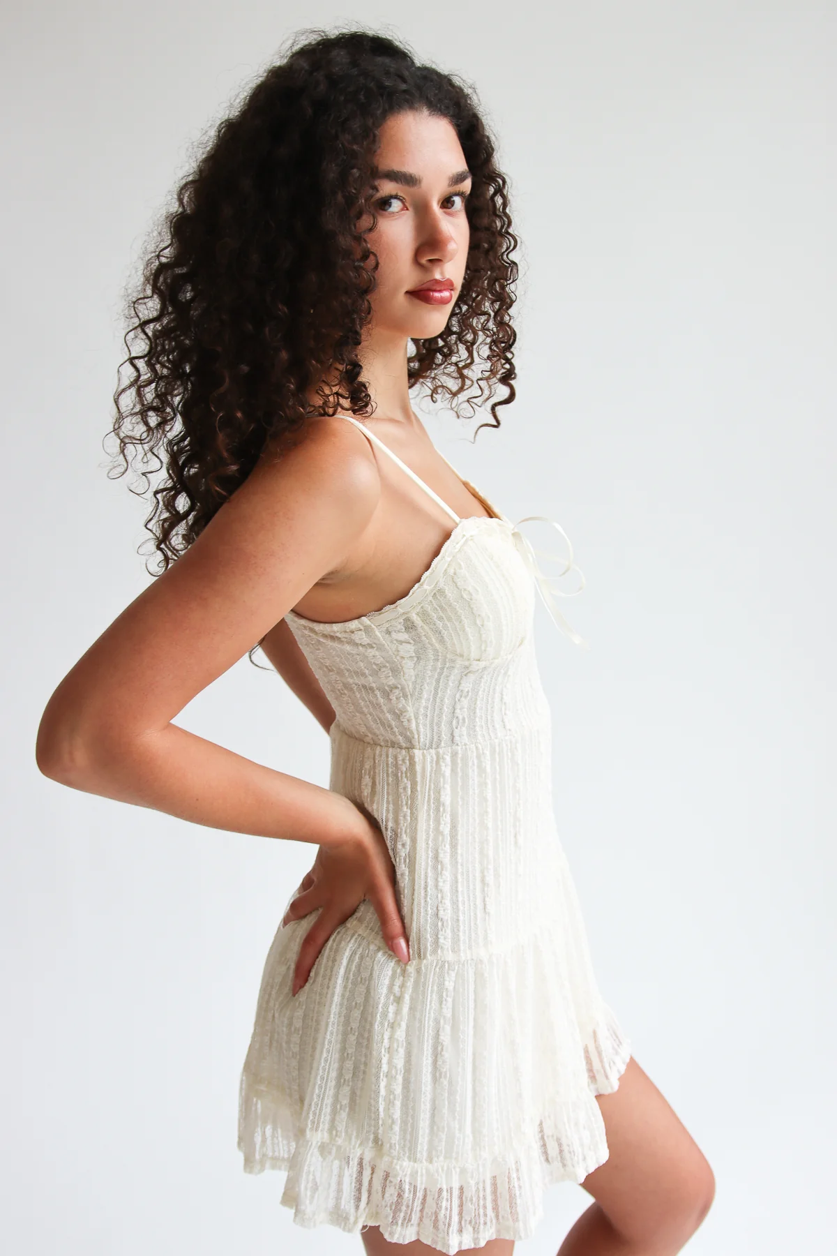 Floral Lace Bustier Mini Dress - Image 4