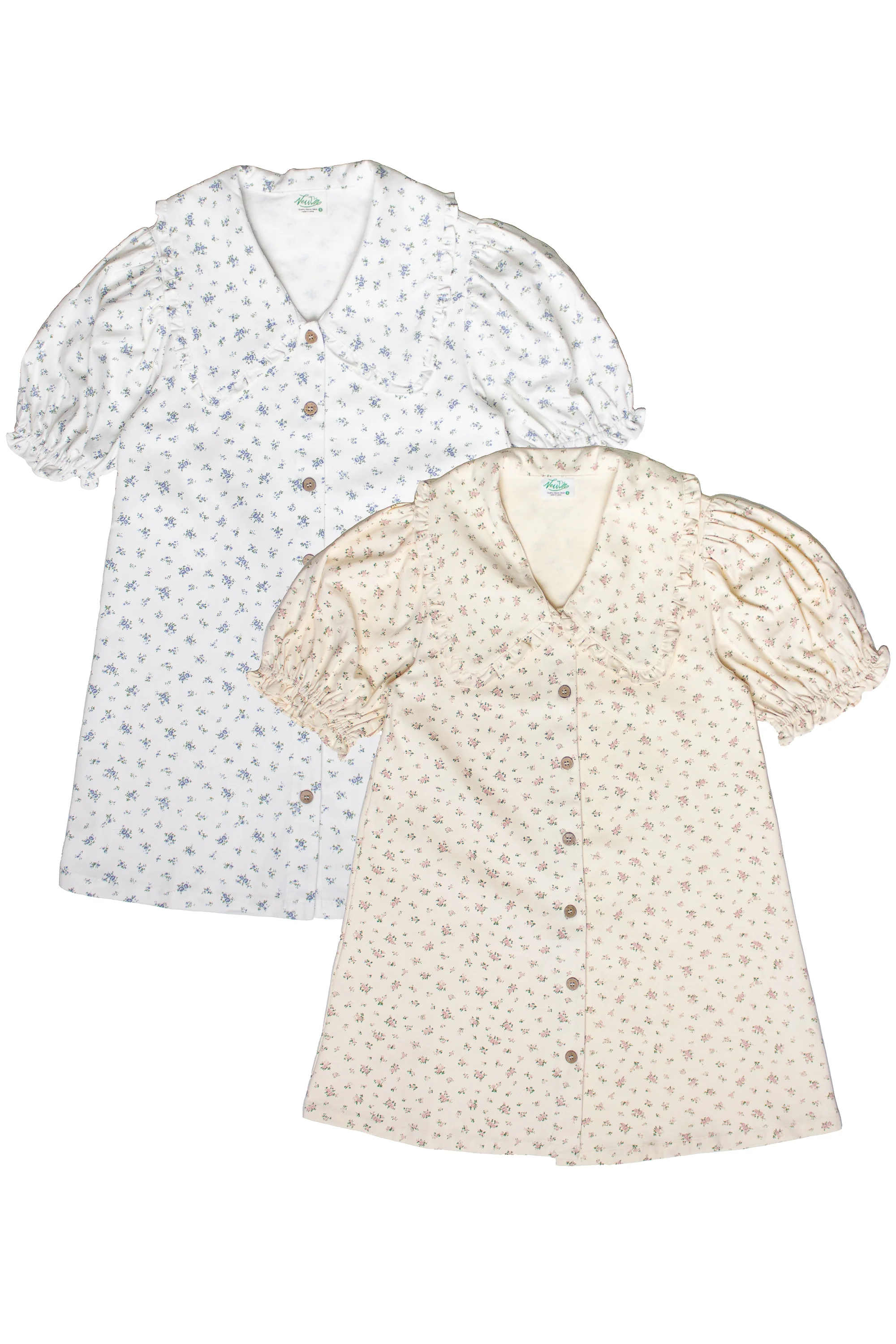 Floral Peter Pan Collar Denim Dress - Image 10