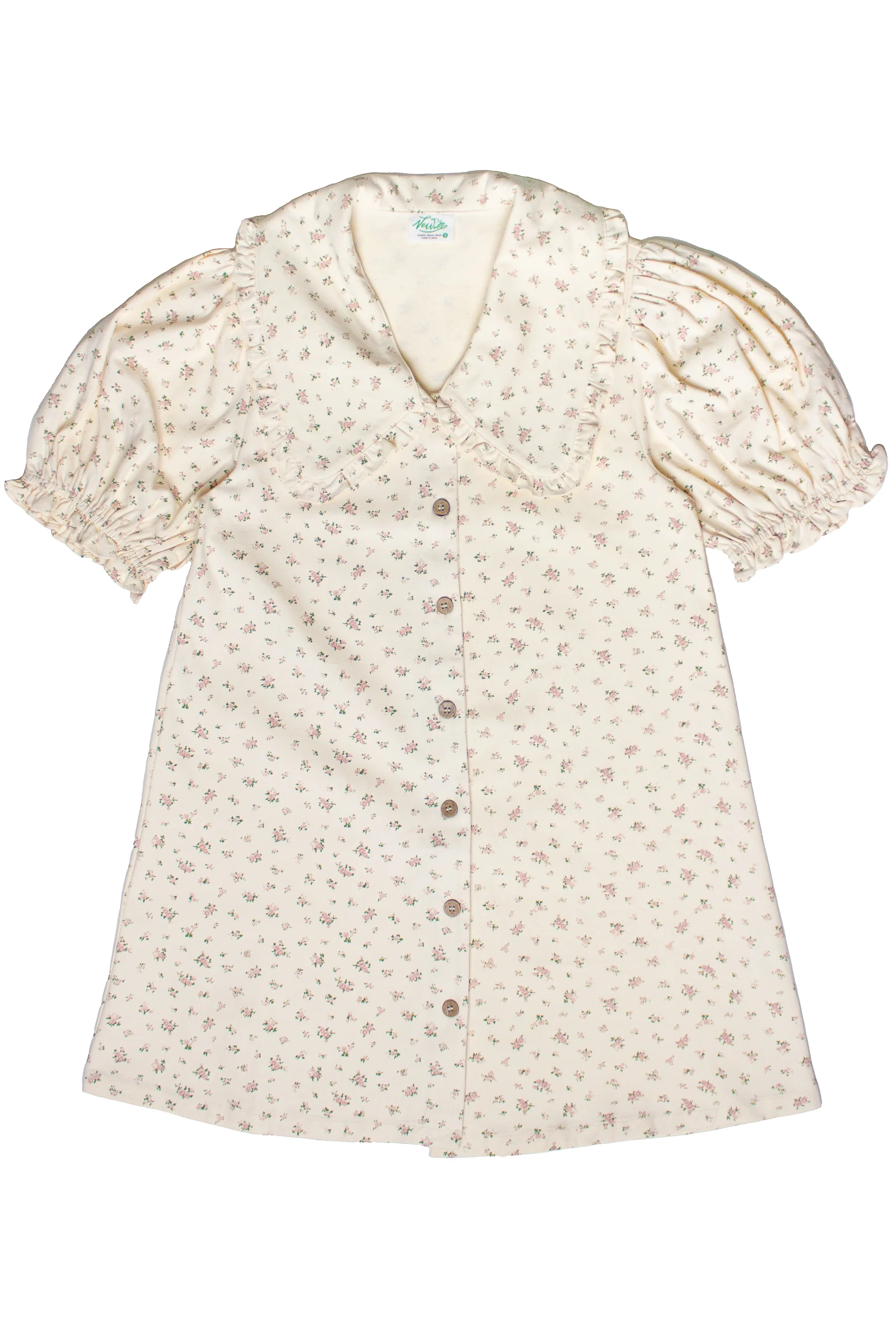 Floral Peter Pan Collar Denim Dress - Image 14
