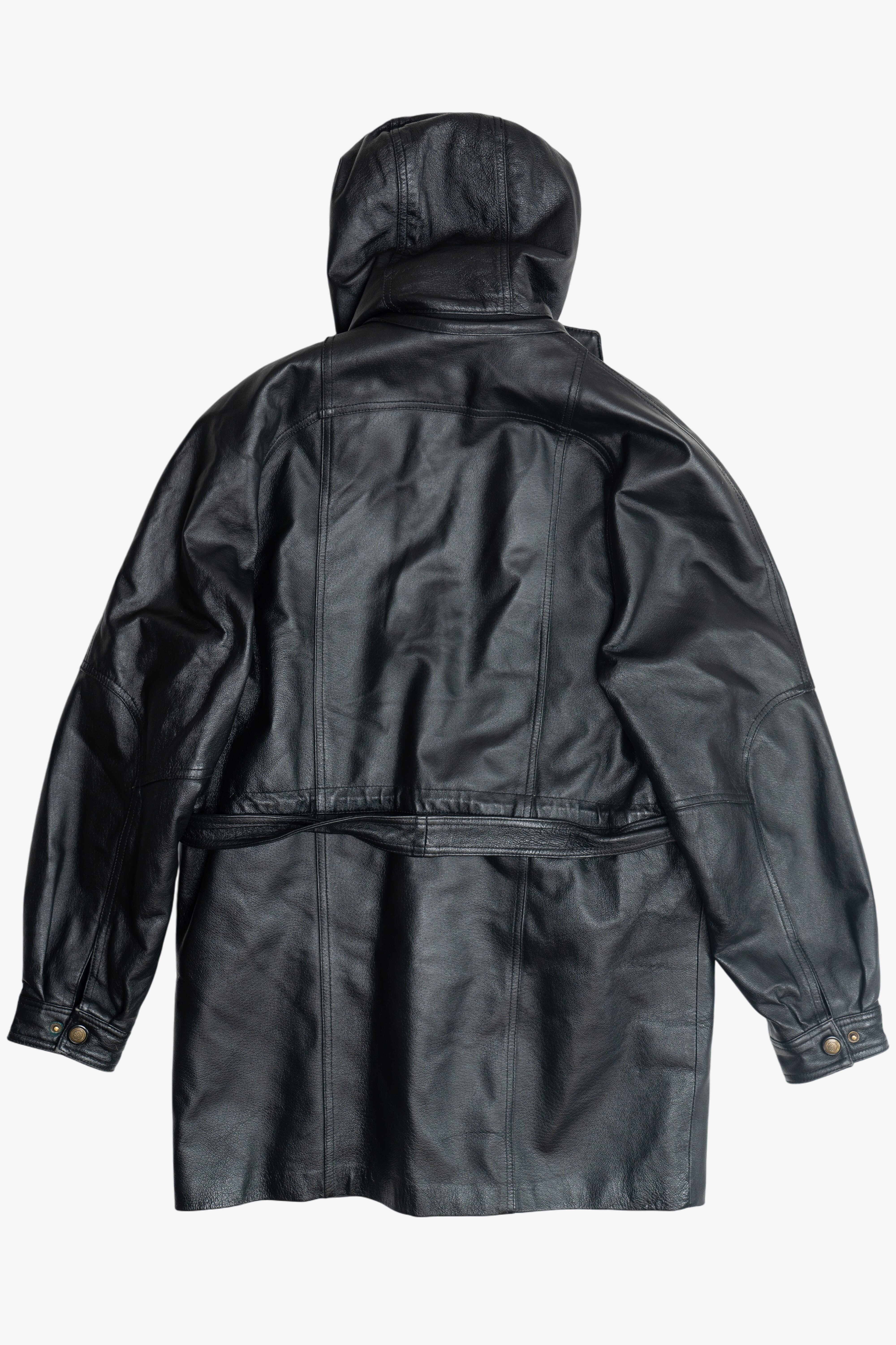 Gowin Hooded Leather Coat With Lining (2010s) - Image 7