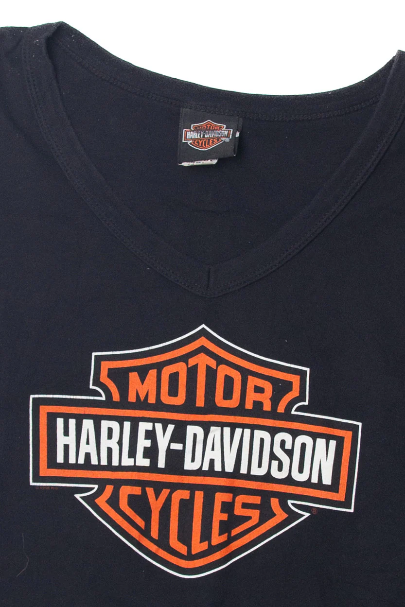 Harley Davidson V-Neck Long Sleeve T-Shirt (2000s) - Image 3