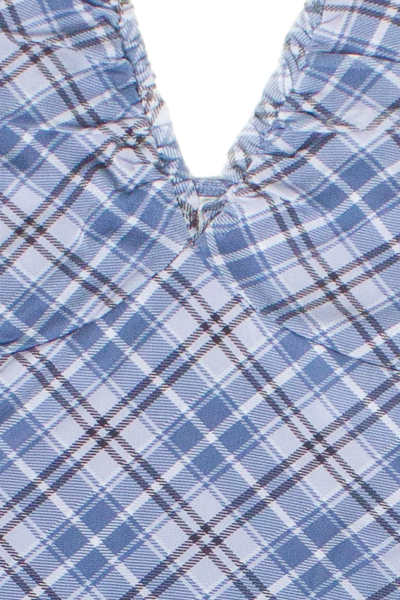 Mesh Plaid Cami Plunge Maxi Dress - Image 5