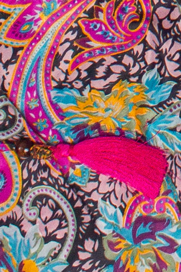 Patterned Scarf Halter Dress - Image 12