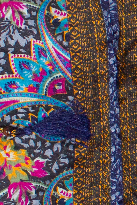 Patterned Scarf Halter Dress - Image 9