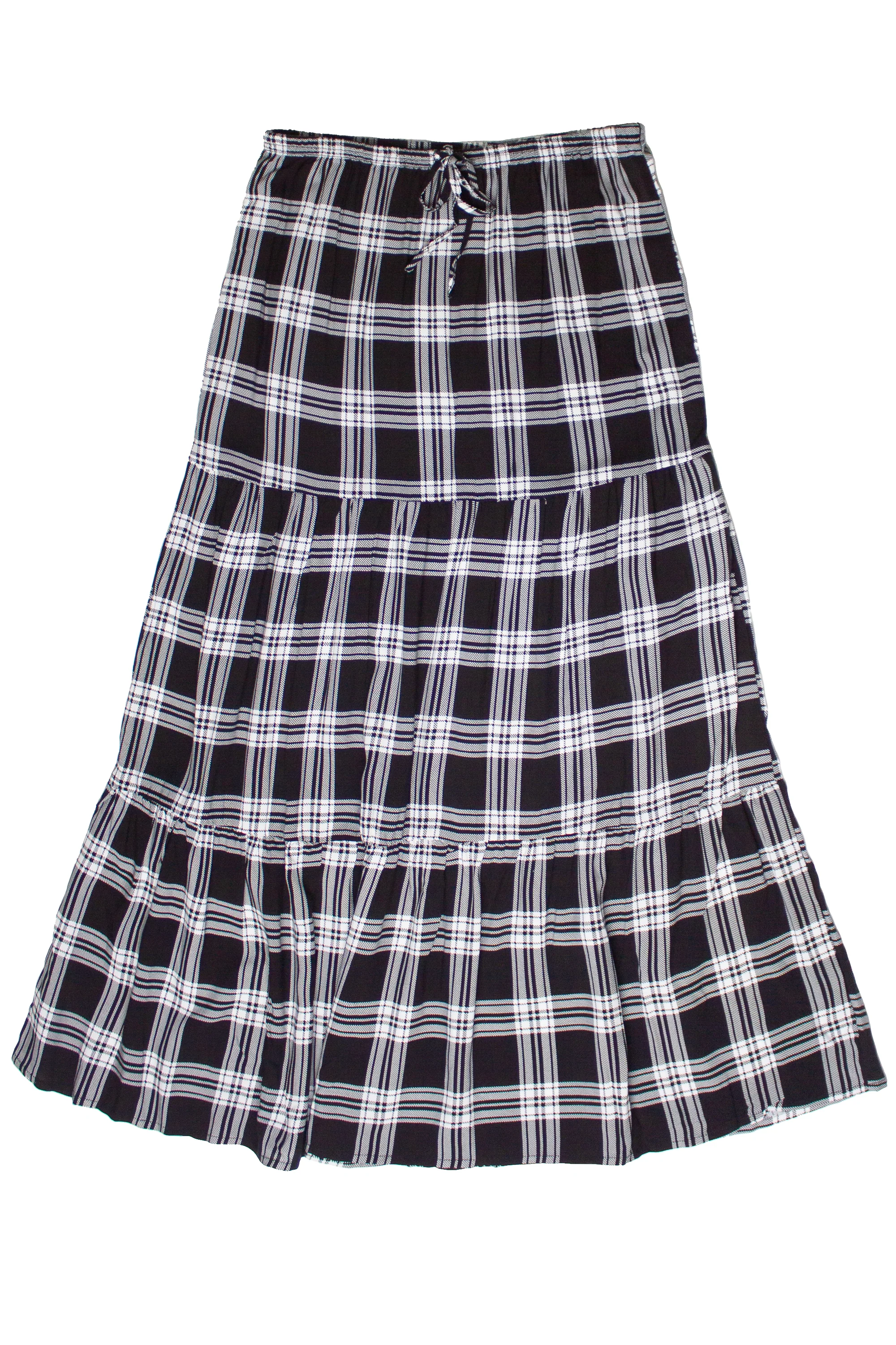 Plaid Tiered Maxi Skirt - Image 18