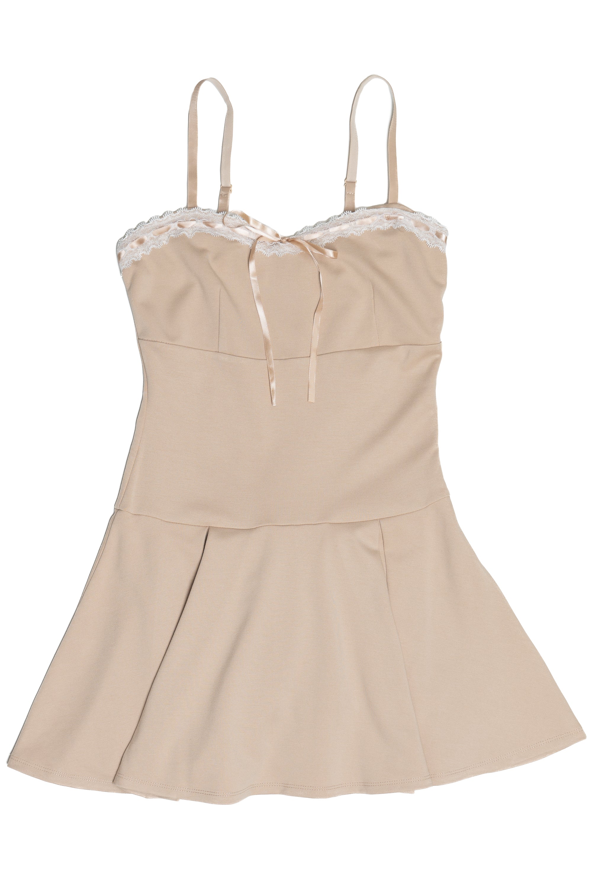 Pleated Drop Waist Romper Dress - Image 4