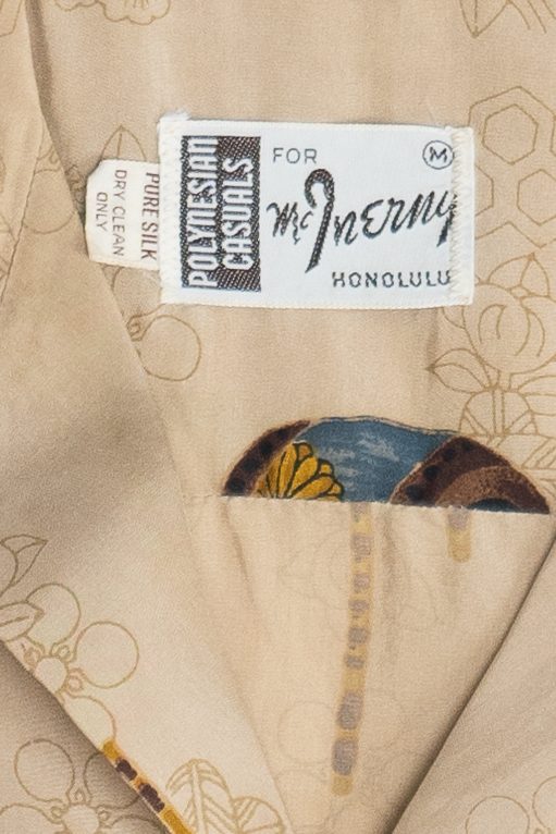 Rare Vintage Pure Silk Hawaiian Shirt Loop Collar McInerny Honolulu 40/50s - Image 5