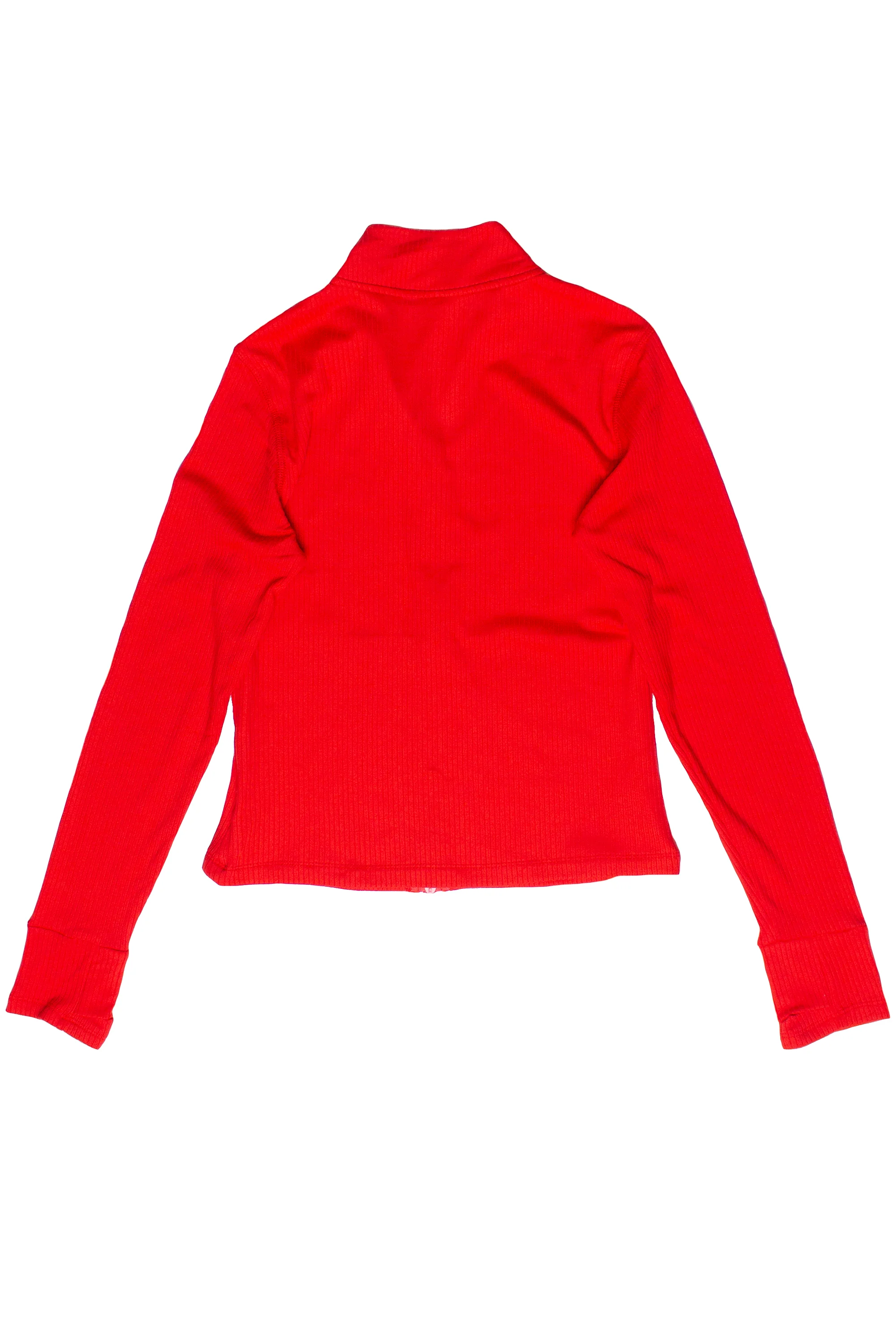 Ribbed Lightweight Fleece Lined Zip Up Top - Image 19