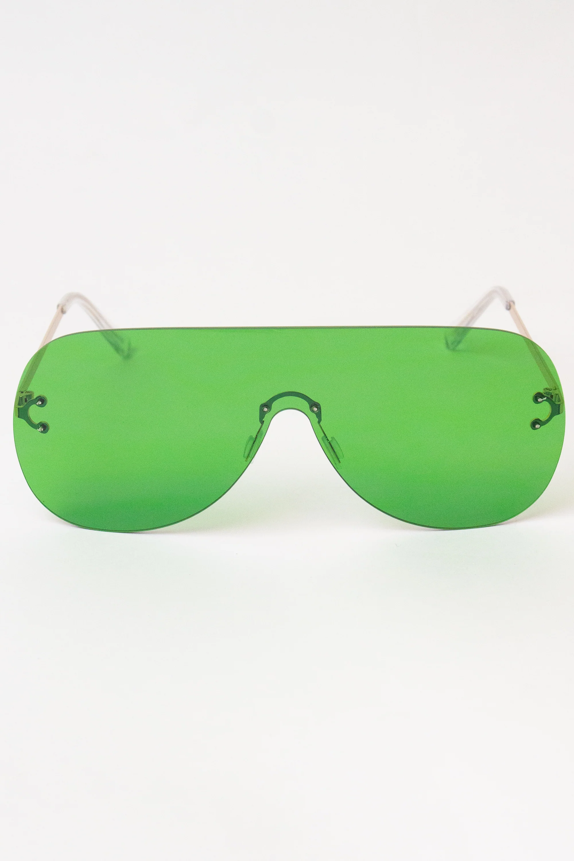 Rimless Aviator Shield Sunglasses - Image 4