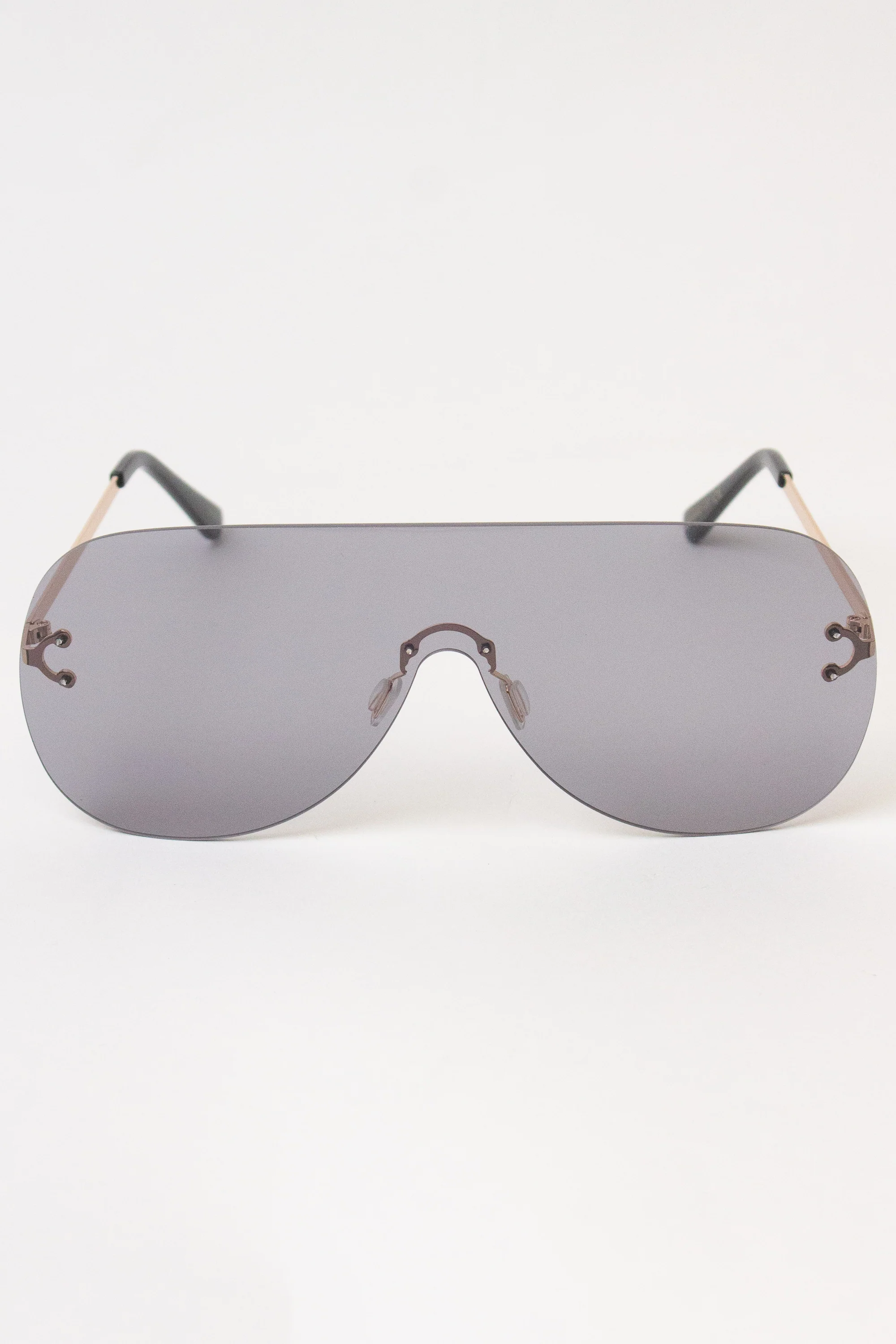 Rimless Aviator Shield Sunglasses - Image 7