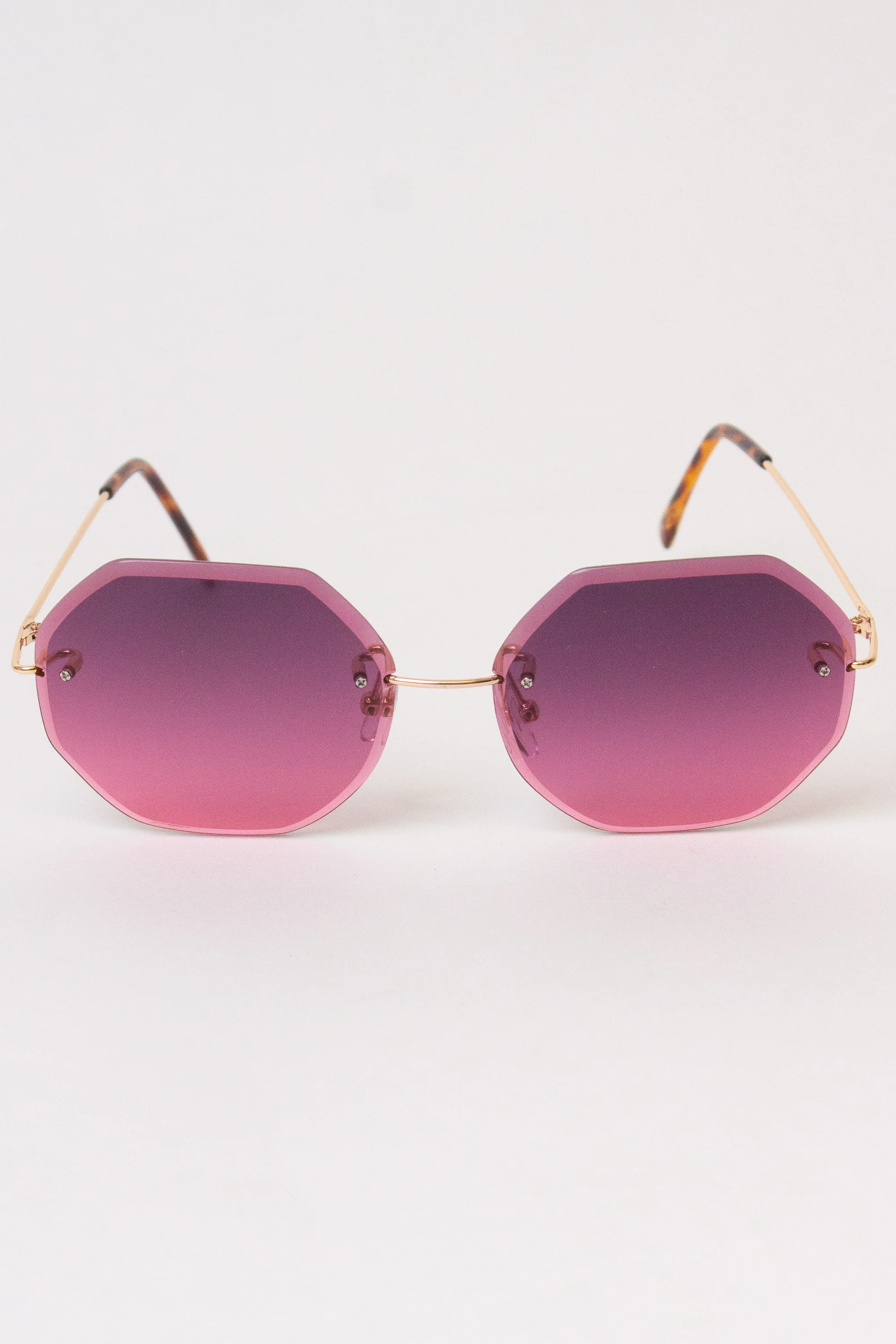 Rimless Octagon Sunglasses - Image 3