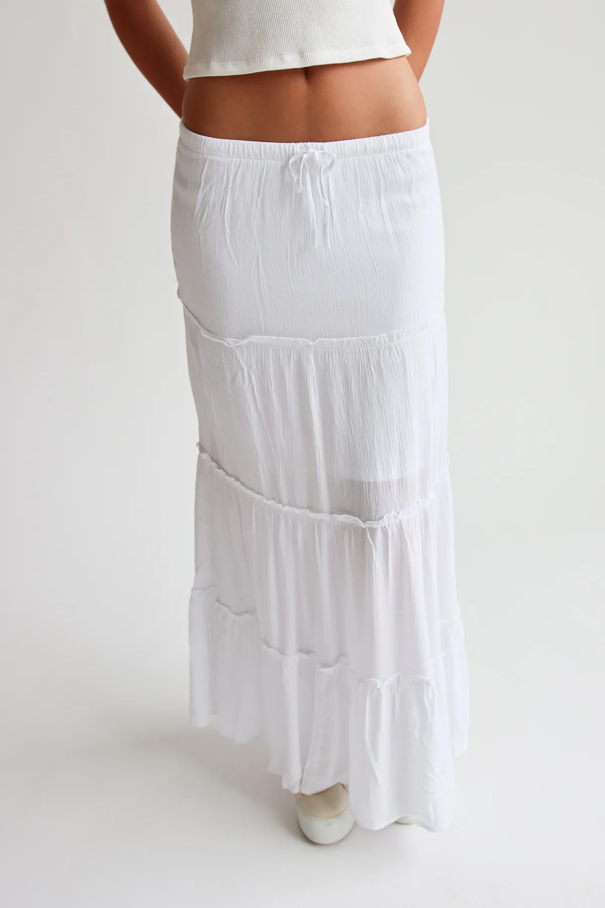 Ruffle Trim Tiered Maxi Skirt - Image 4