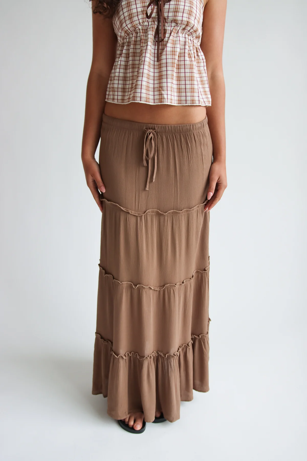 Ruffle Trim Tiered Maxi Skirt - Image 6