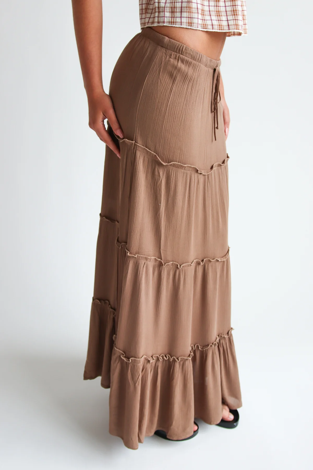 Ruffle Trim Tiered Maxi Skirt - Image 7