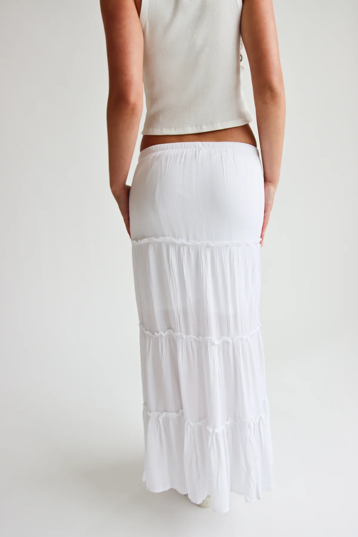 Ruffle Trim Tiered Maxi Skirt - Image 9