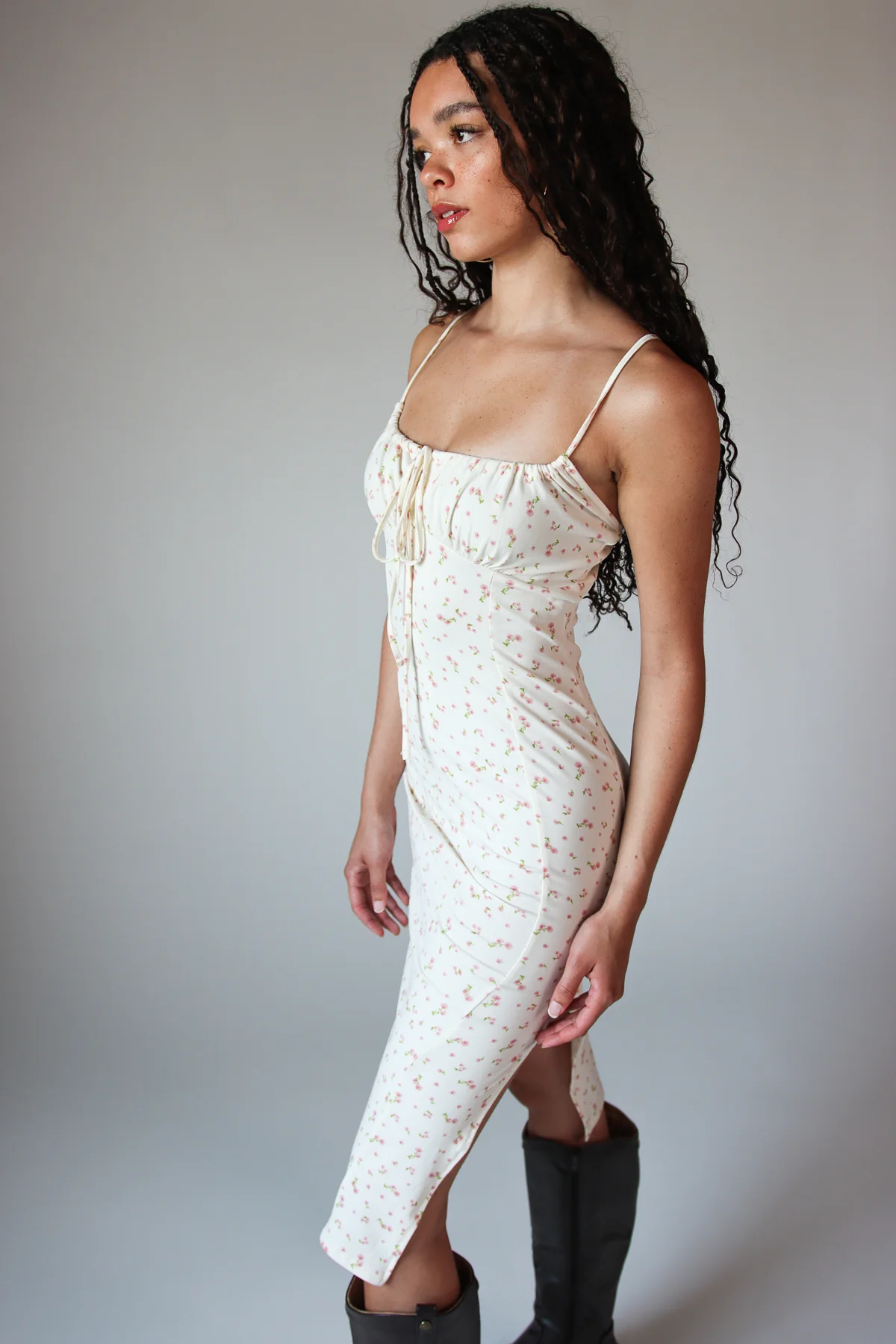 Sleeveless Floral Milkmaid Midi Dress - Image 4