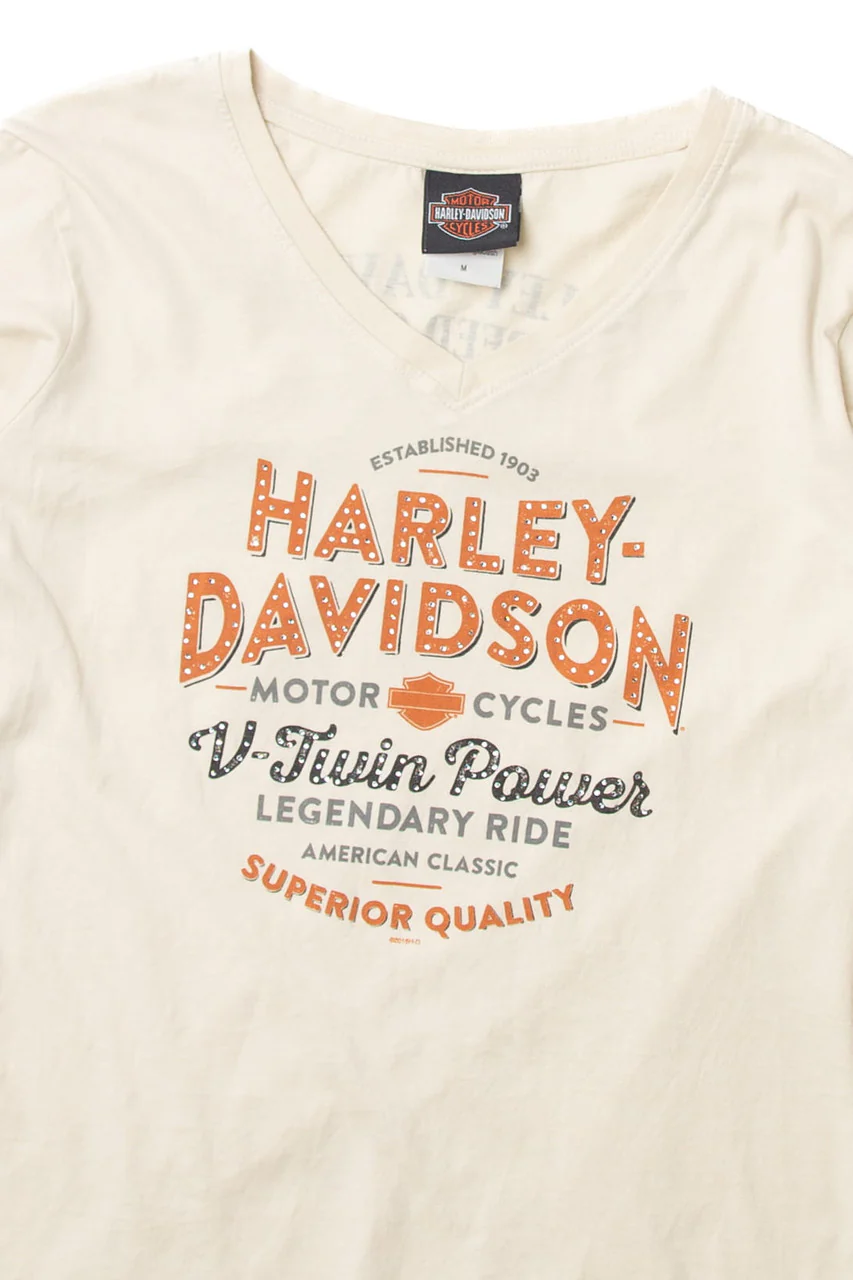 "V-Twin Power Legendary Ride" Harley Davidson long Sleeve T-Shirt (2010s) - Image 3