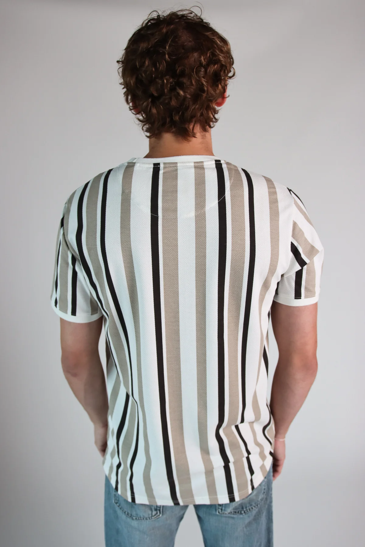 Vertical Striped Textured Tee - Image 6